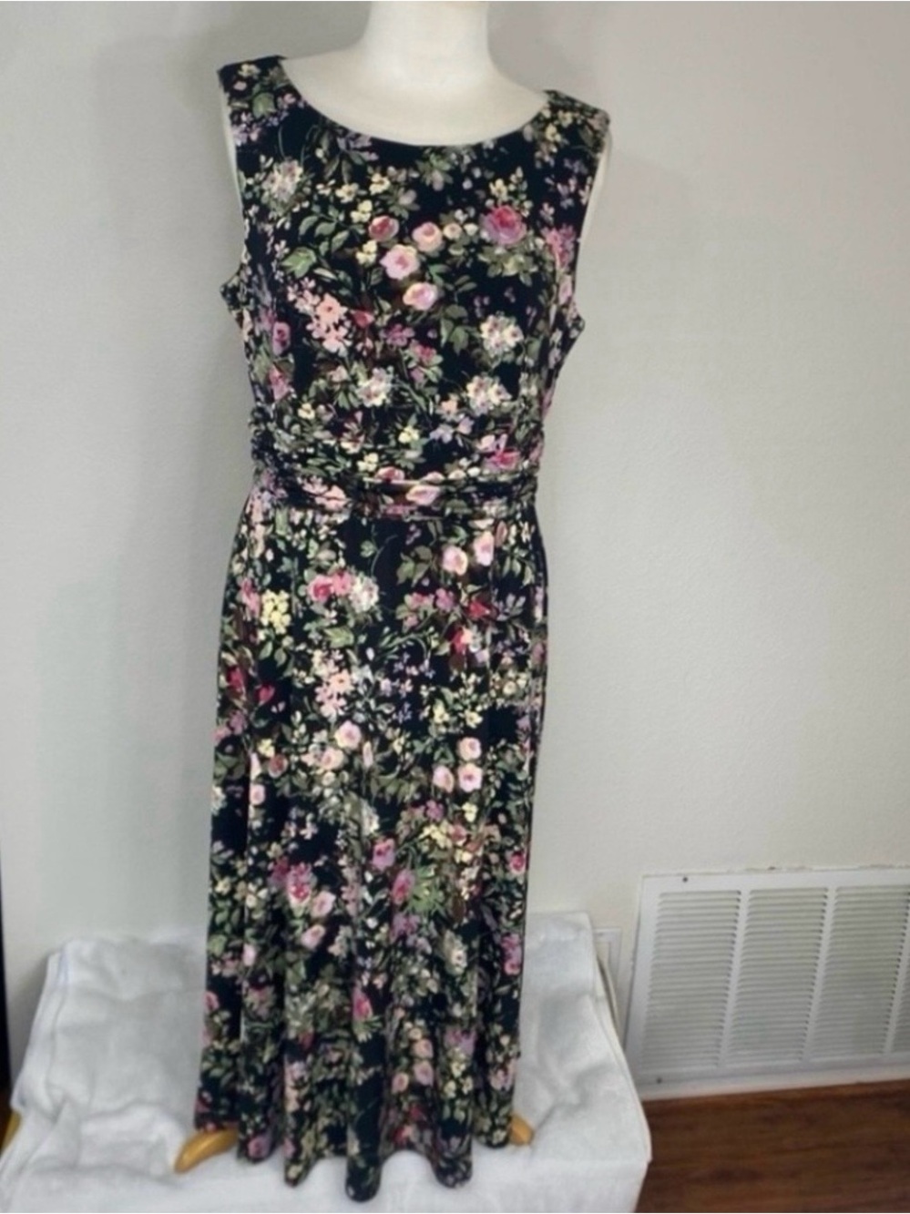 NorthStyle Women's Multicolor Floral Sleeveless Midi Dress Size 12 Cottagecore